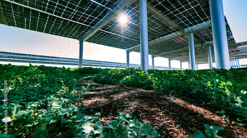 Solar Farm Agriculture Under Elevated Panels