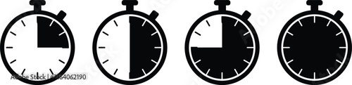 Fotografía Stopwatch chronometer icon progression set displaying fifteen thirty forty five