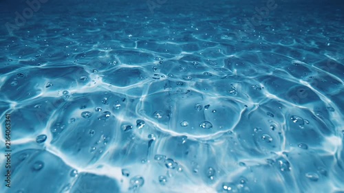 Underwater Caustics Pattern with Shimmering Light Effects on Water Surface