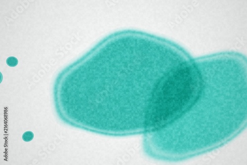 Abstract Teal Shapes on White Background