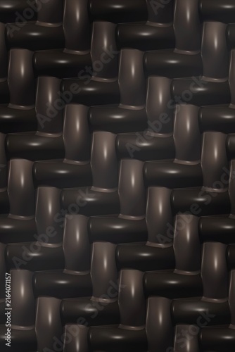 Interlocking Dark Brown Abstract Shapes Pattern