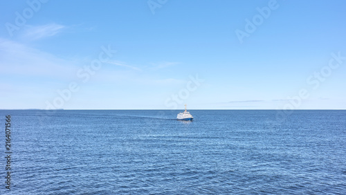 A ship at sea, travel concept.