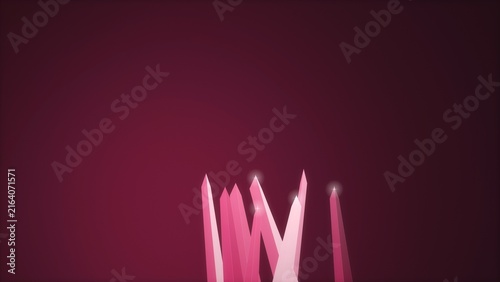 Pink crystal shards against a dark background