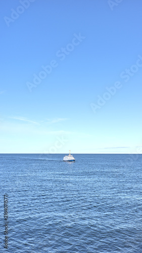 A ship at sea, travel concept.
