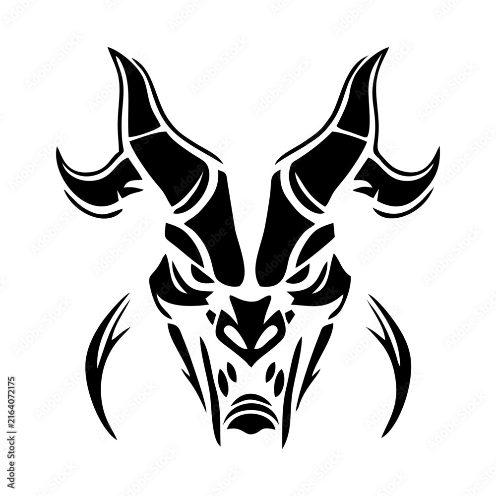 Fototapeta premium BLACK abstract demon face logo