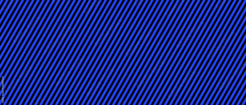Obraz premium Blue and black diagonal stripes texture background, abstract geometric line graphic, modern parallel stripes wallpaper, glowing electric blue stroke pattern, sleek cyber tech backdrop