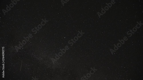 Starry sky. Time-lapse of stars and Milky Way, night in Greece