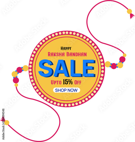 Raksha Bandhan Sale Poster with Traditional Rakhi Design, Shopping Promotion Rakhi design