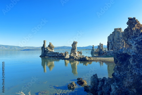 Mono Lake, a saline soda lake in Lee Vining, California, United States