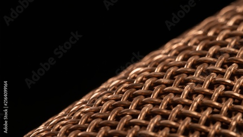 Extreme Macro of Woven Copper Mesh Conductive Material