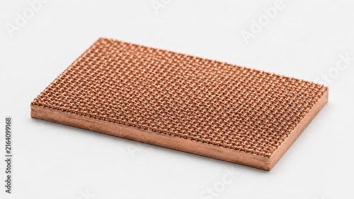 Copper Mesh Laminate Engineering Coupon Isolated on Light Background