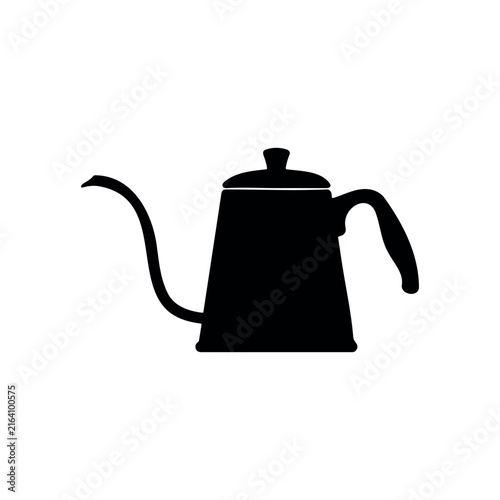 Drip kettle silhouette vector flat design on white background.
