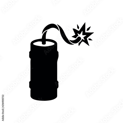 Dynamite icon  silhouette vector flat design on white background.
