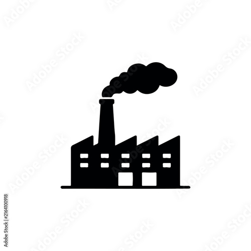 Factory silhouette smoking chimn  silhouette vector flat design on white background.
