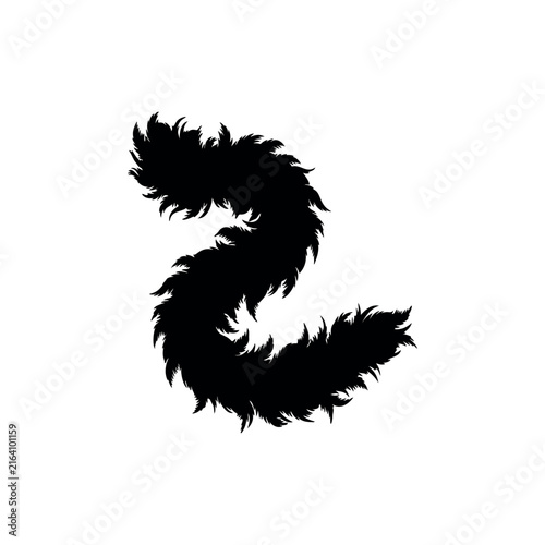 Feather Boa silhouette vector flat design on white background.
