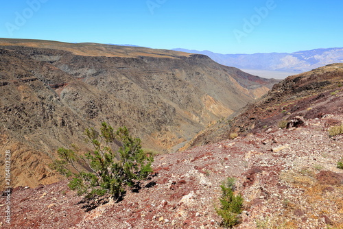 Картината върху платно Father Crowley Vista Point with scenic views of valley and desert in Darwin, Cal