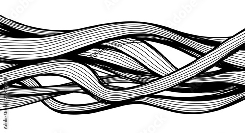 Bild auf Leinwand Abstract Wavy Line Art Graphic Design Element