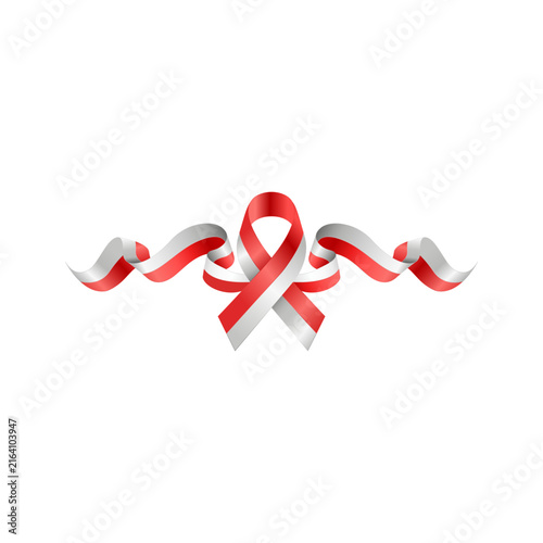 Awareness Ribbon Divider realistic 3D style featuring a symbolic ribbon centered on a flowing border ideal for awareness graphics patriotic campaigns and greetings