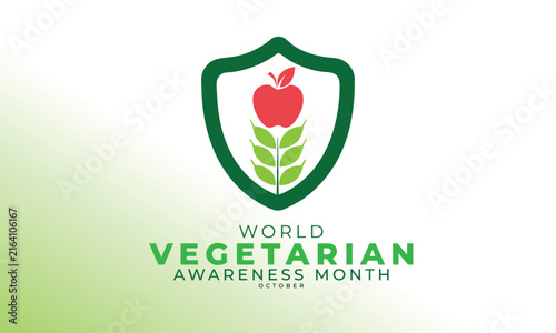 World vegetarian awareness month. background, banner, card, poster, template, October month. Vector illustration.