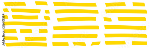 Fotografie Yellow highlight marker stripes with felt tip texture for text underline