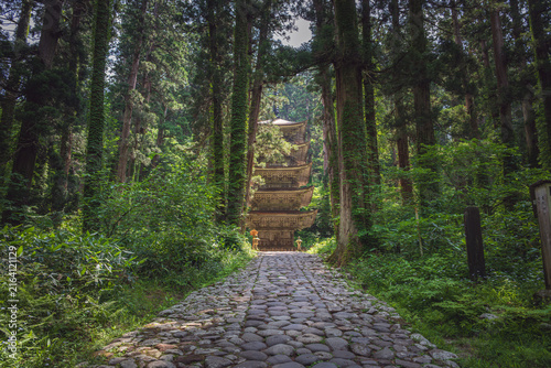 山形 羽黒神社 杉木立の中の国宝五重塔