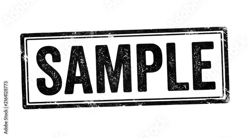 Black grunge sample rubber stamp text isolated on a white background isolated on transparent background