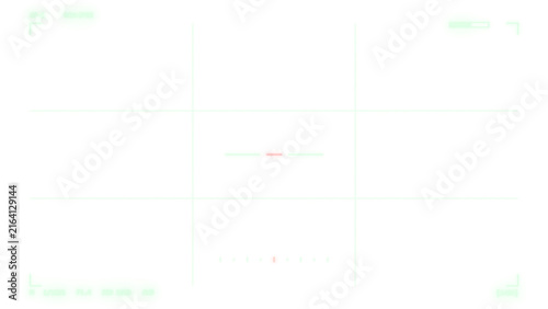 Obraz na plátně DSLR camera viewfinder overlay, full info screen with neon green framing marks a