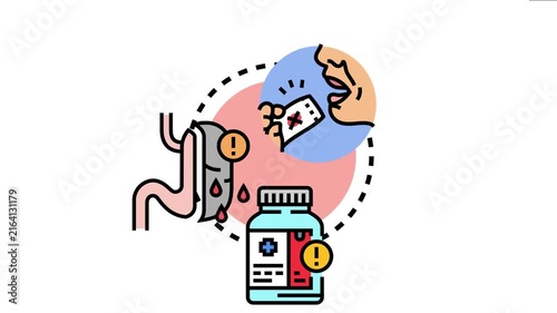 Person ingesting problematic medication causing internal organ damage, symbolizing adverse drug reaction reporting and pharmaceutical safety concerns in healthcare
