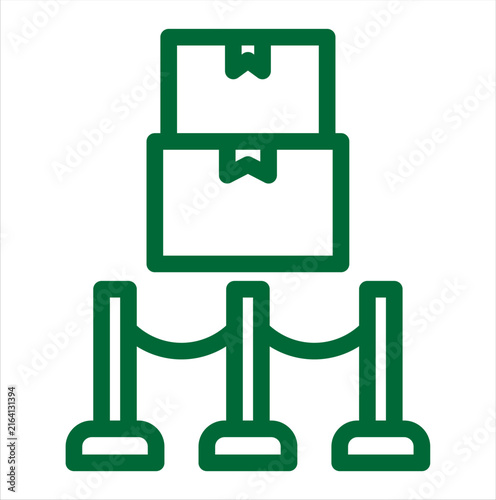 Delivery Boxes and Queue Barrier Icon