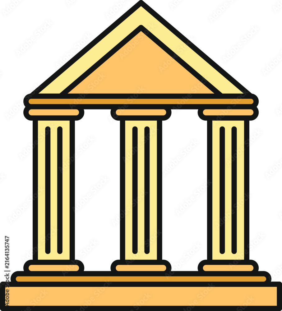 Fototapeta premium Classical building structure with pillars, representing stability and official institutions