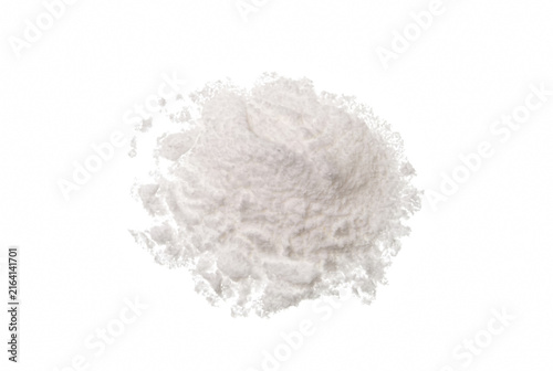 Fotografie Small Heap of White Powder Isolated on Dark Surface