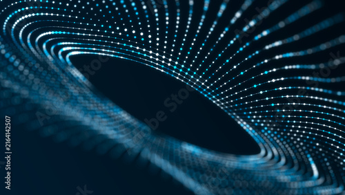 Polygonal background with dots and lines. Network connection structure. Science and technology. 3d