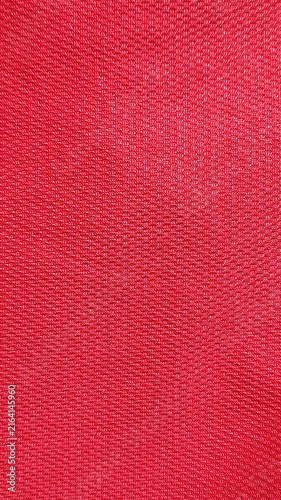 Canvastavla Red woven fabric texture background with horizontal ribbed pattern and close-up textile detail