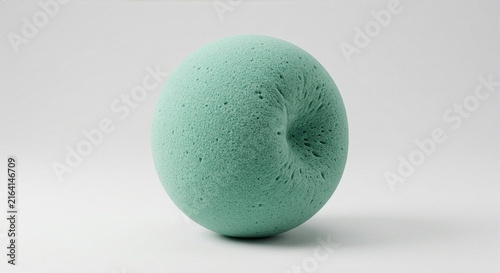Premium 3D Soft Foam Sphere with Tactile Porous Texture Isolated on White Background