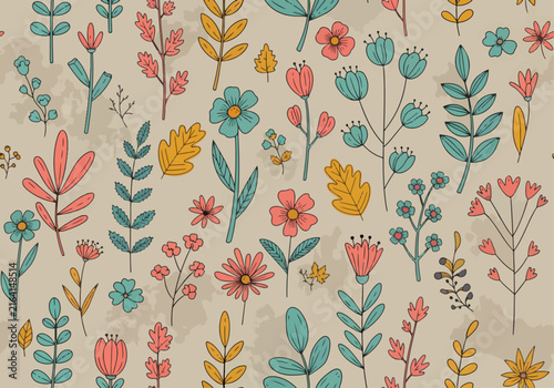 Obraz na plátně Livid flower pattern background vector bright colorful wallpaper