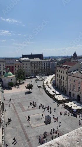 Panoramic view of the city center of Krakow, Lesser Poland, Poland