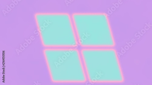 Window light and shadow drifting on a wall, seamless loop motion background, holographic pastel
