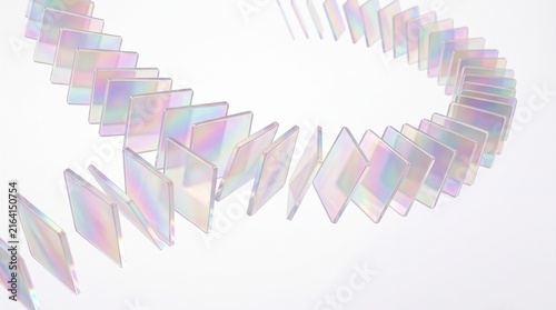 3D Abstract Background with Champagne Gold Frosted Glass Plates and Soft Warm Studio Refraction