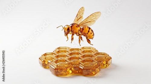 3D Abstract Background with Champagne Gold Frosted Glass Plates and Soft Warm Studio Refraction