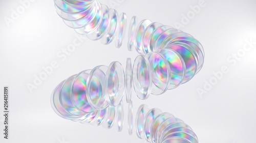 3D Abstract Background with Champagne Gold Frosted Glass Plates and Soft Warm Studio Refraction