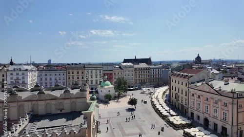 Panoramic view of the city center of Krakow, Lesser Poland, Poland