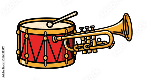 Photography Drum and Trumpet Illustration