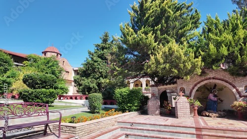 Panorama of Holy Monastery of Hosios Ephrem the Syrian near town of Katerini, Central Macedonia, Greece