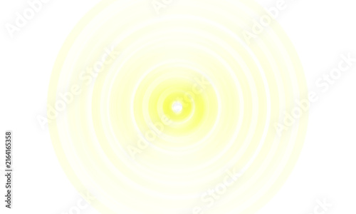 Konstfotografi Abstract yellow glowing concentric circles isolated on transparent background