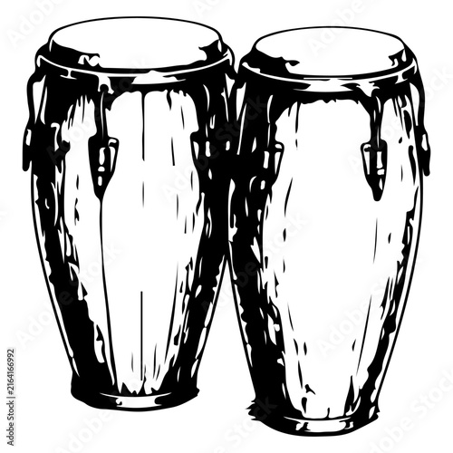 Foto Hand Drawn Conga Drums Illustration