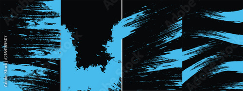Abstract blue brush strokes on black background