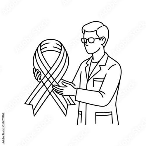 Doctor Holding Ribbon Symbol for Awareness Campaign 2.