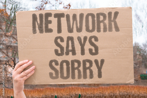 Quadro su tela "Network Says Sorry" A broadcaster issues an apology