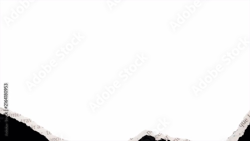 Abstract background transition with white torn paper edges reveal effect.