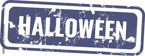 A distressed grunge style halloween stamp isolated on white is ideal for spooky season designs and festive holiday marketing promotions